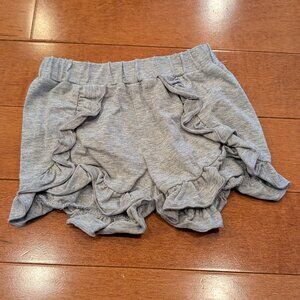 Marie Nicole Heather Grey Ruffle Trim Cotton Shorts 12/18m